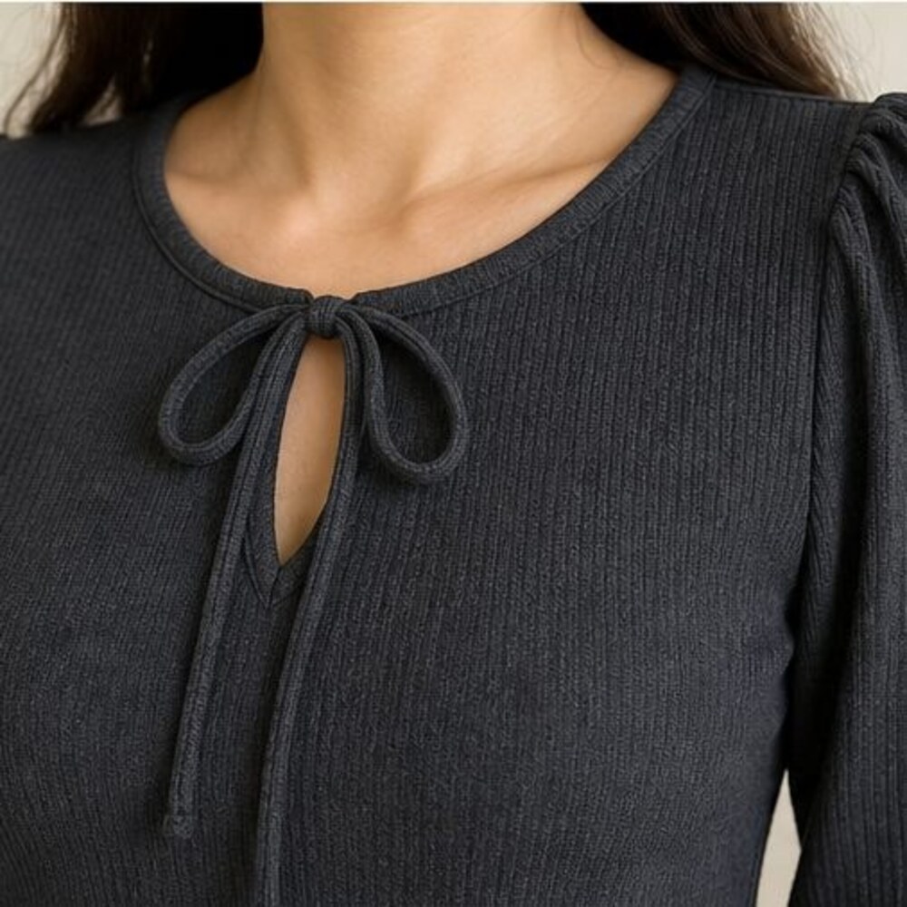 Charcoal Ruffle Blouse - Picture 4 of 6